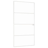 Vidaxl Porta interna 102x201,5 cm in vetro indurito e bianco alluminio stretto