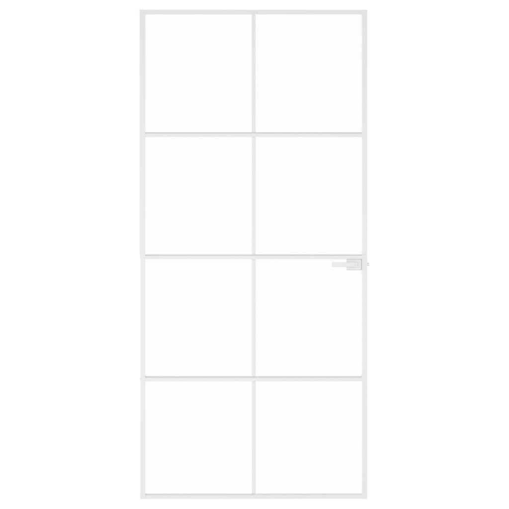 VidaXL inner door 93x201.5 cm hardened glass and aluminum narrow white