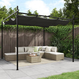 Vidaxl pergola con tetto estensibile 295x292x230 antracite -colorato