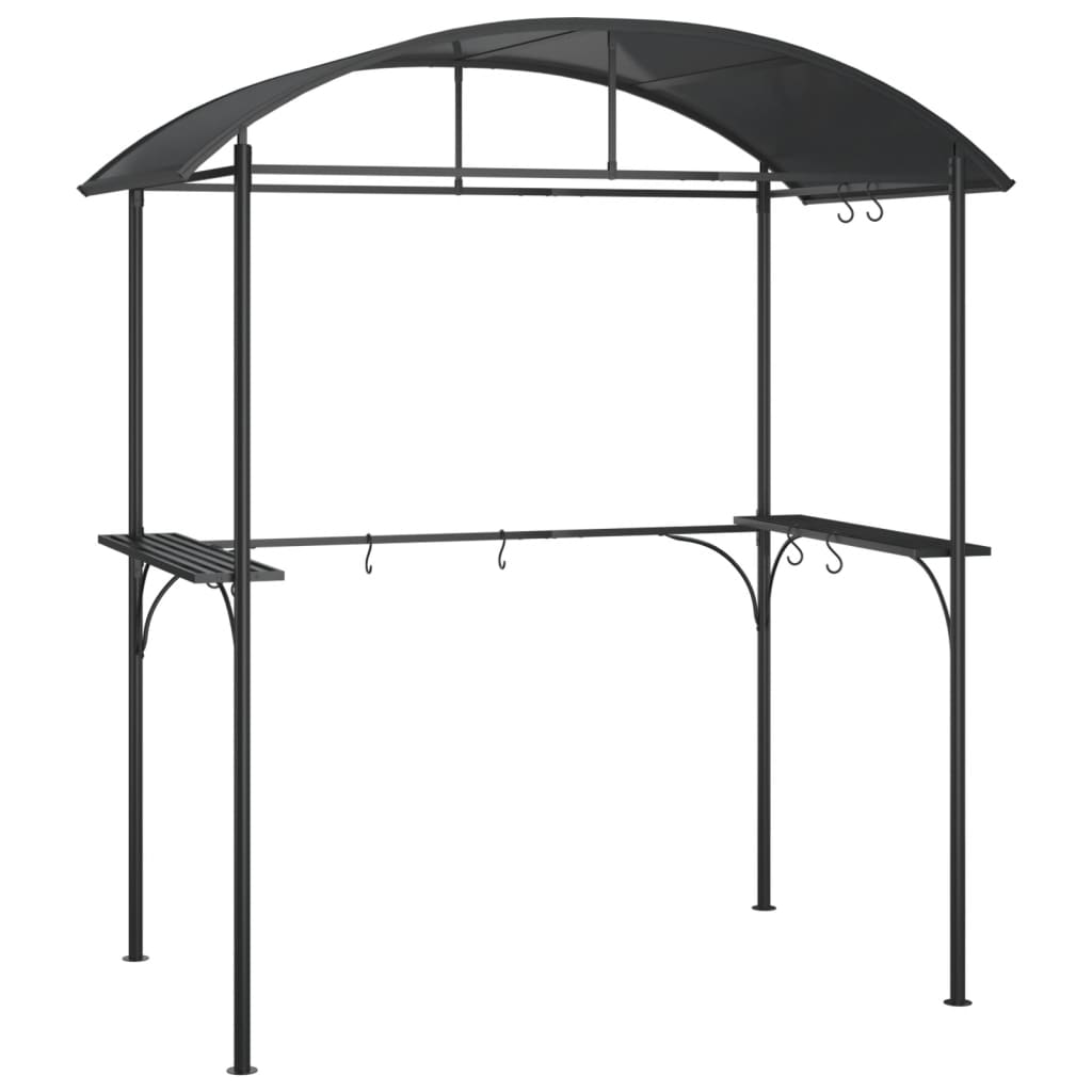 VIDAXL Barbecuepavilion mit Seitenbrettern 220x115x230 cm Stahlanthrazit