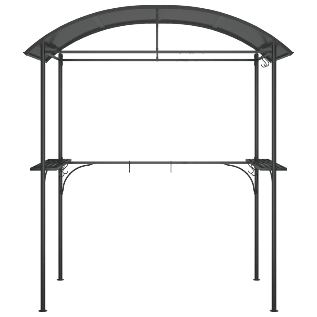 VIDAXL Barbecuepavilion mit Seitenbrettern 220x115x230 cm Stahlanthrazit