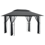 Vidaxl Arbor s stranskimi stenami 400x300x270 cm jekleni antracit -Racite