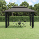 Vidaxl Arbor s stranskimi stenami 400x300x270 cm jekleni antracit -Racite