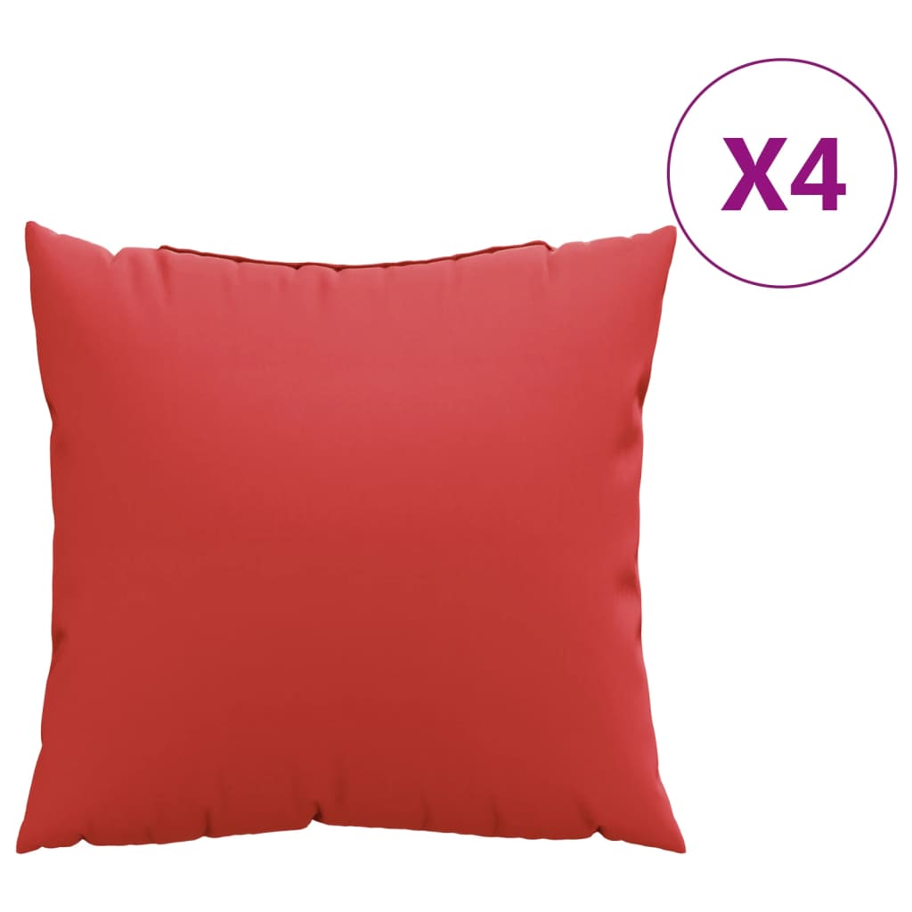 VidaXL Bankkussens 4 st 40x40 cm stof rood