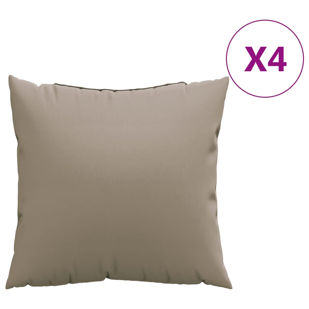 VidaXL Bankkussens 4 st 40x40 cm stof taupe