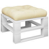 Vidaxl pallpute 60x60x12 cm stoff crème -farget