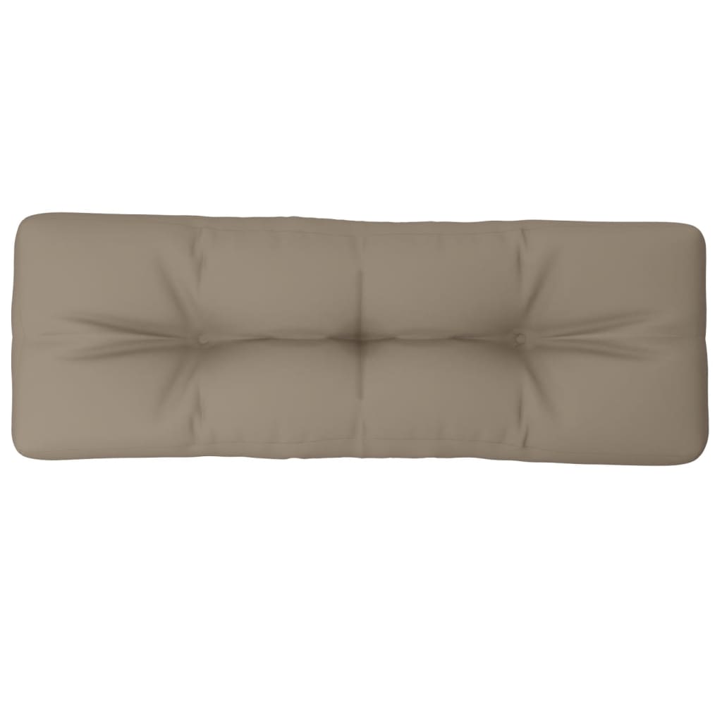 Coussin de palette vidaxl 120x40x12 cm tissu taupe