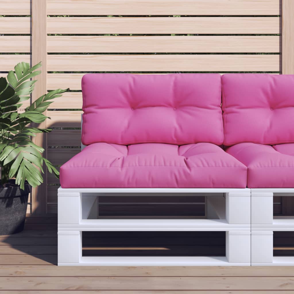 Vidaxl Pallet Cushions 2 St tessuto rosa