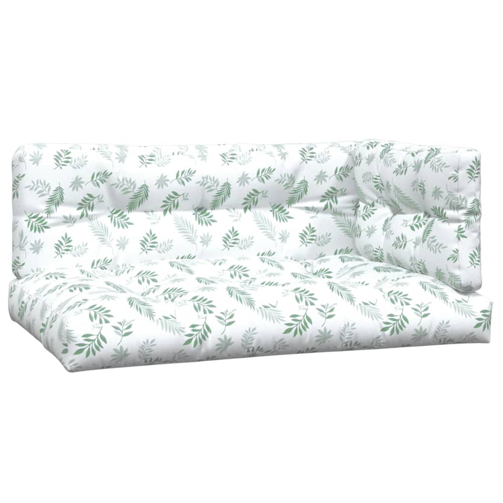 Vidaxl Pallet cushions 3 ST Leaf pattern Fabric