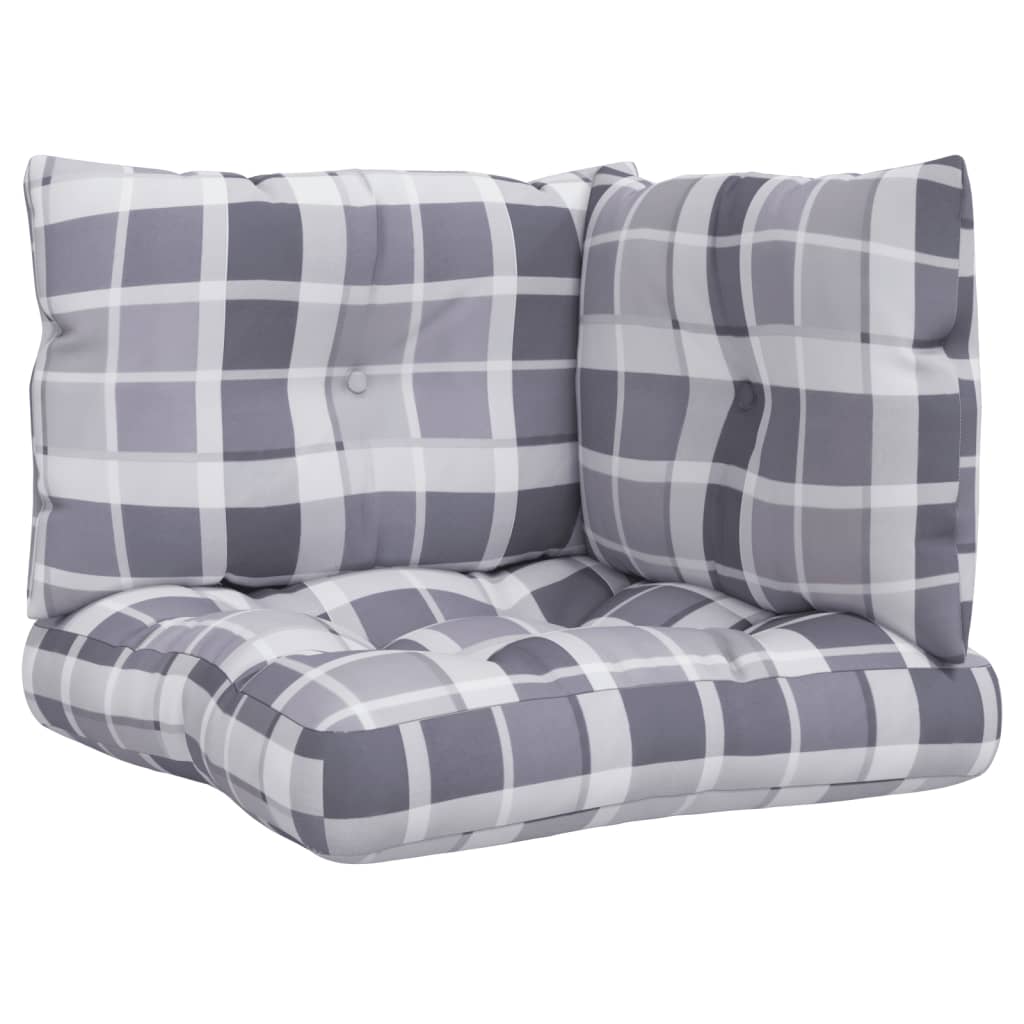 Vidaxl Pallet cushions 3 st fabric diamond pattern gray