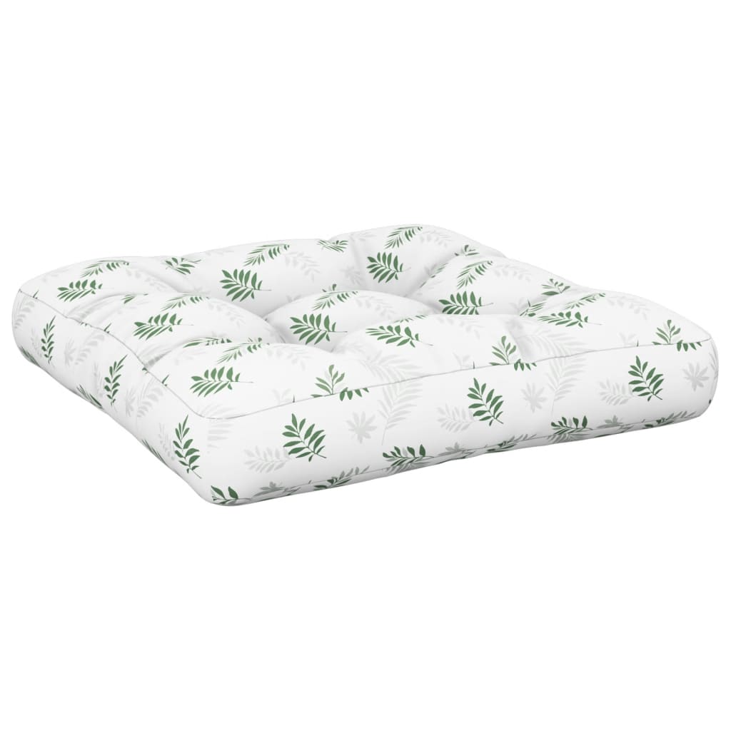 Vidaxl Pallet Cushion Leaf Pattern 58x58x10 cm Tessuto Oxford