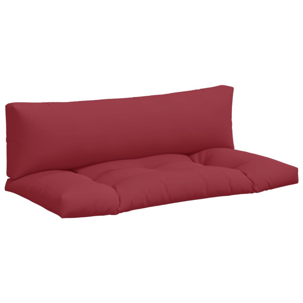 Coussins de palette vidaxl 2 st tissu vin rouge