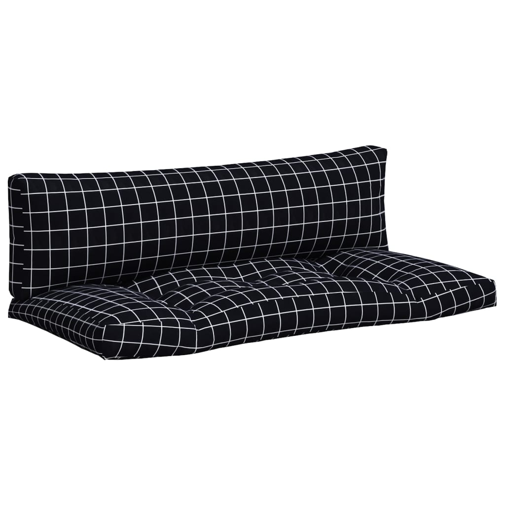 VidaXL Pallet cushions 2 stedcase pattern Oxford fabric black