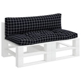 VidaXL Pallet cushions 2 stedcase pattern Oxford fabric black