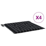 VidaXL Tuinstoelkussens 4 st ruitpatroon 40x40x3 cm stof zwart