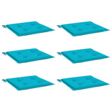 VidaXL Garden chair cushions 6 pcs 40x40x3 cm fabric turquoise