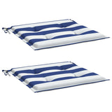 Vidaxl Garden chair cushions 2 ST striped 50x50x3 cm Fabric white and blue