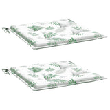 Coussins de chaise vidaxl 2 pcs motifs de feuilles 50x50x3 cm tissu