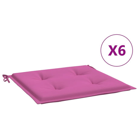 VidaXL Tuinstoelkussens 6 st 50x50x3 cm stof roze