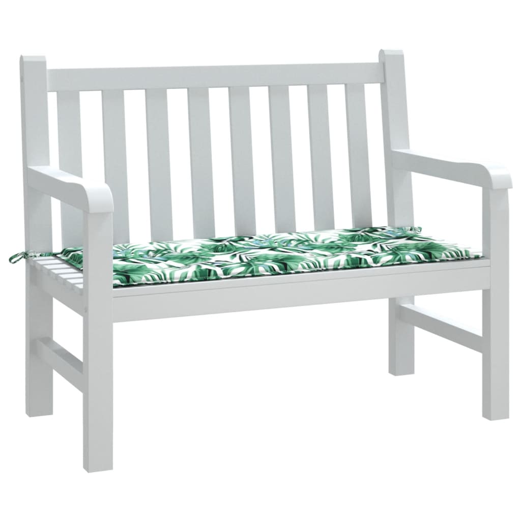 Vidaxl Garden bench cushion 120x50x3 cm Oxford fabric leaf pattern