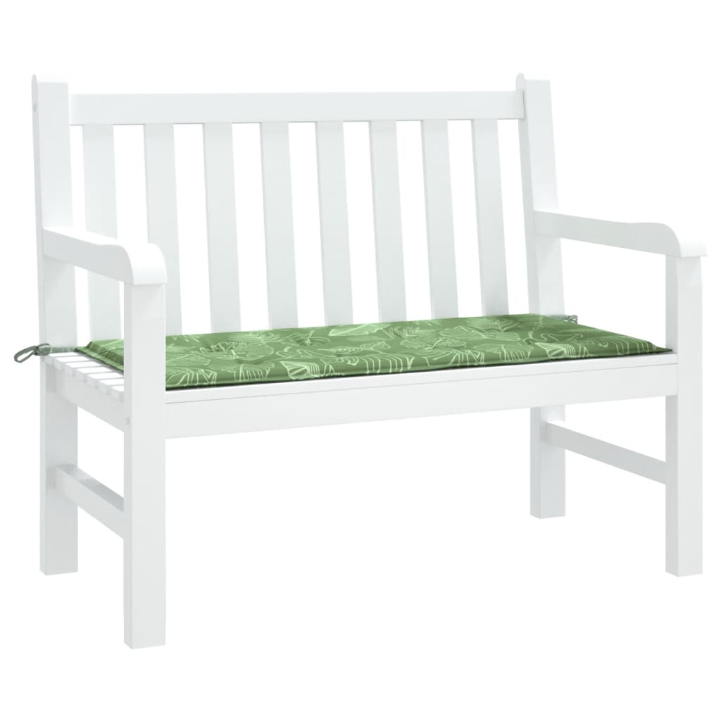 Vidaxl Garden Bench Cushion 120x50x3 cm Modello di foglie in tessuto Oxford