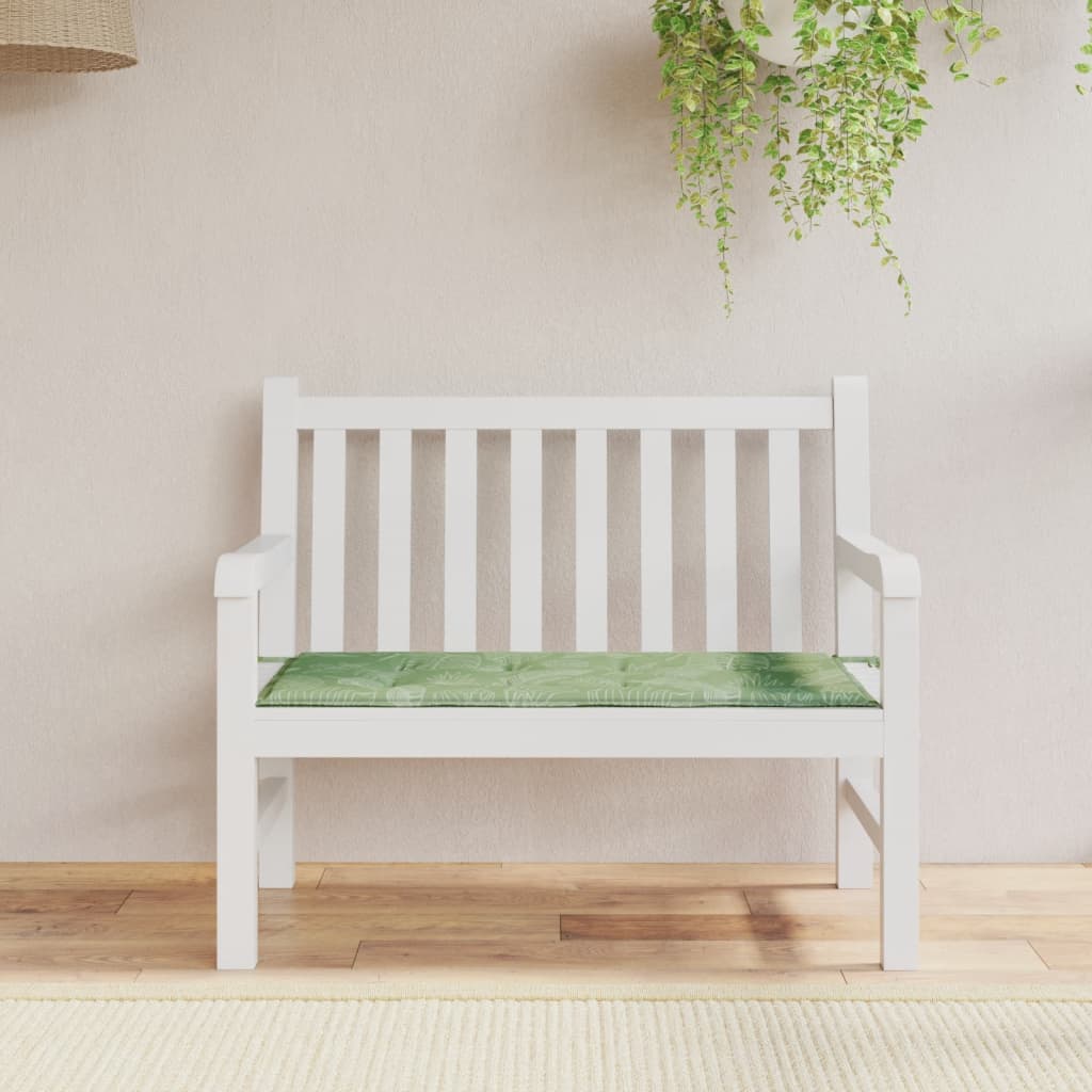 Vidaxl Garden Bench Cushion 120x50x3 cm Modello di foglie in tessuto Oxford