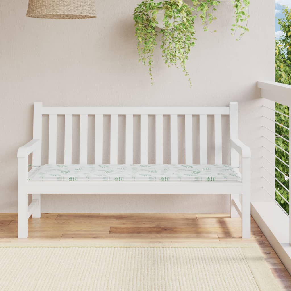 Vidaxl Garden Bench polštář 150x50x3 cm Oxfordský tkanina listový vzorek listů