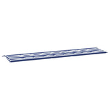 Vidaxl Garden Bench Cushion Strips 200x50x3 CM tela blanca y azul