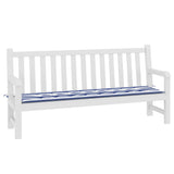 Vidaxl Garden Bench Cushion Strips 200x50x3 CM tela blanca y azul