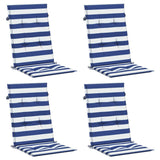 VidaXL chair cushions 4 st high back fabric striped white and blue