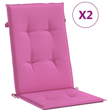 VidaXL Tuinstoelkussens hoge rugleuning 2 st 120x50x3 cm stof roze