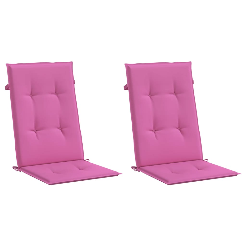 Vidaxl Garden chair cushions High backrest 2 st 120x50x3 cm Fabric pink