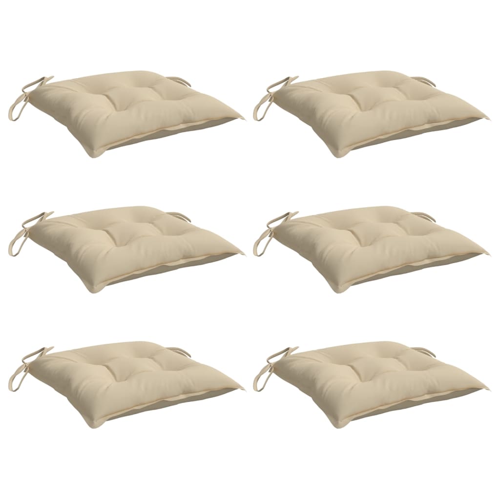 Cojines de silla Vidaxl 6 PCS 40x40x7 CM Oxford Fabric beige