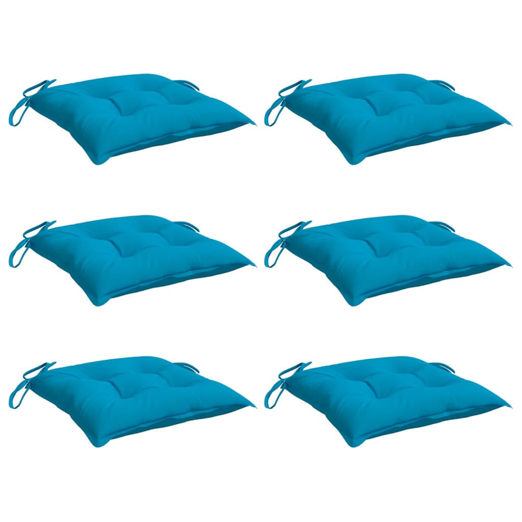 Vidaxl Stolpuder 6 PCS 40x40x7 cm Oxford Stof lyseblå