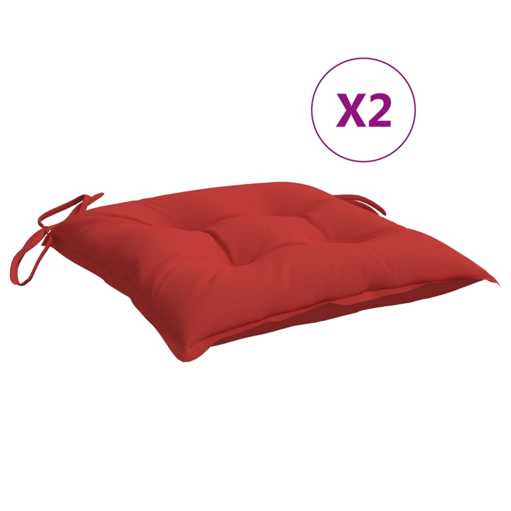 Vidaxl Chair cushions 2 pcs 40x40x7 cm Oxford fabric red