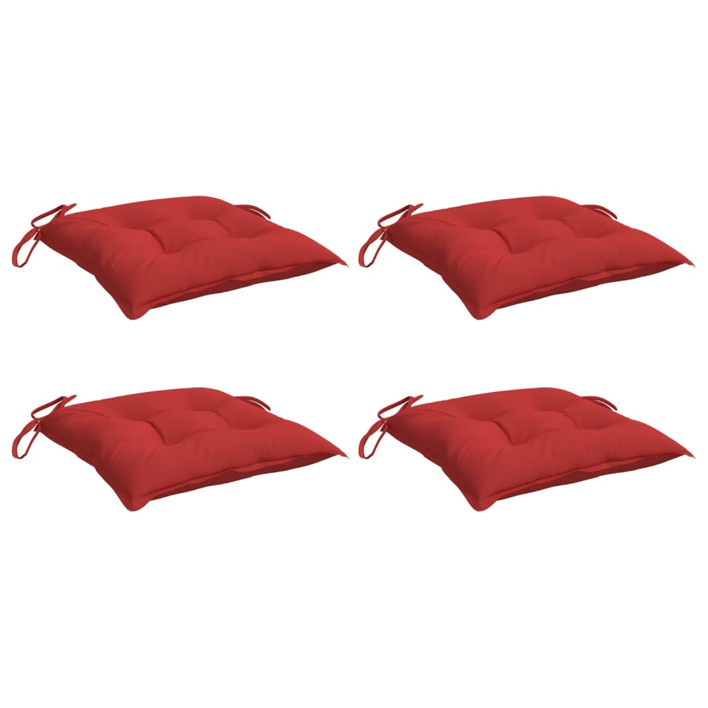 Coussins de chaise vidaxl 4 pcs 40x40x7 cm oxford tissu rouge