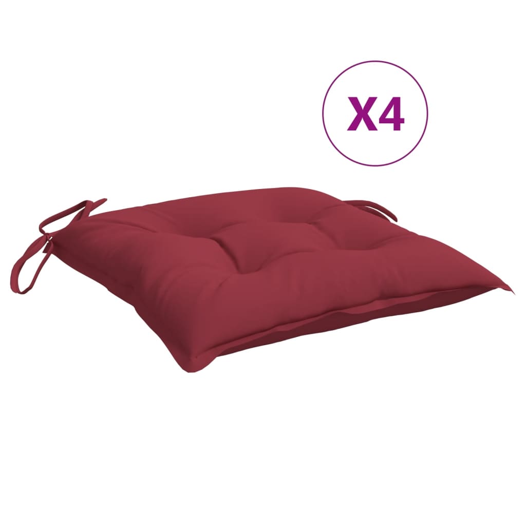 Vidaxl Chair cushions 4 pcs 40x40x7 cm Oxford fabric wine red