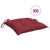 Coussins de chaise vidaxl 6 pcs 40x40x7 cm oxford tissu vin rouge