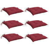 Coussins de chaise vidaxl 6 pcs 40x40x7 cm oxford tissu vin rouge