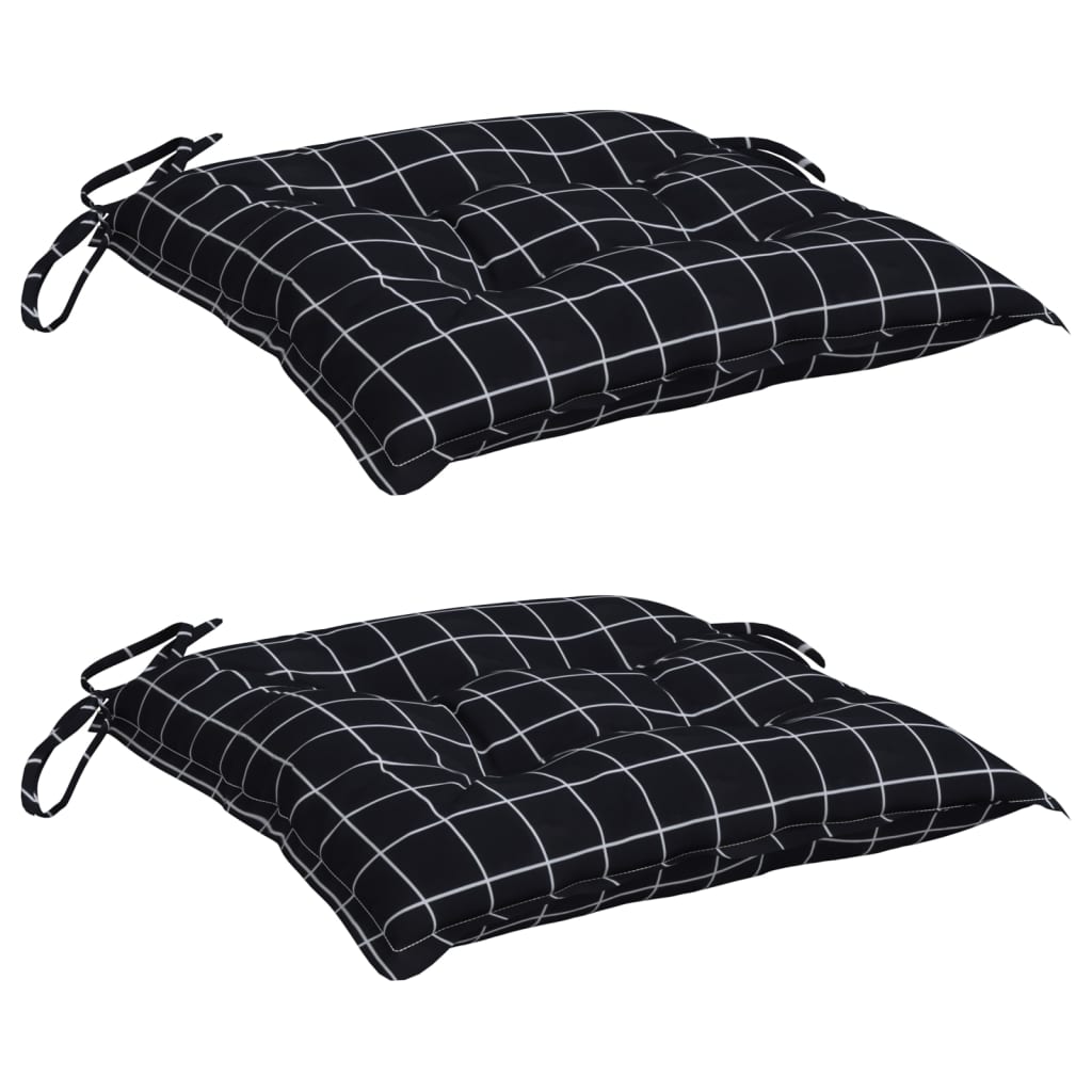 Vidaxl Chair cushions 2 stedrangement pattern 40x40x7 cm fabric black