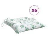 Coussins de chaise vidaxl 6 pcs motifs de feuilles 40x40x7 cm tissu