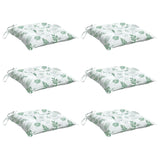 Coussins de chaise vidaxl 6 pcs motifs de feuilles 40x40x7 cm tissu