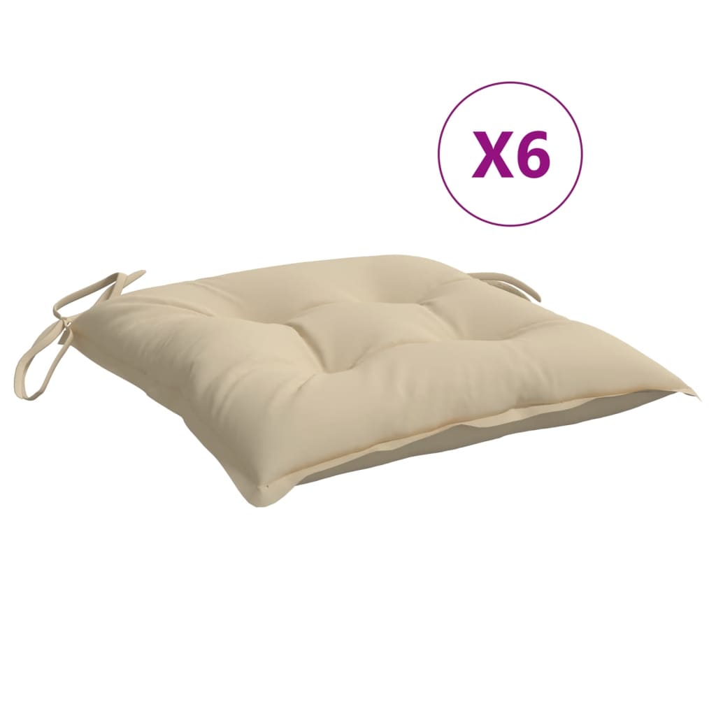 Vidaxl pallputer 6 st 50x50x7 cm Oxford stoff beige