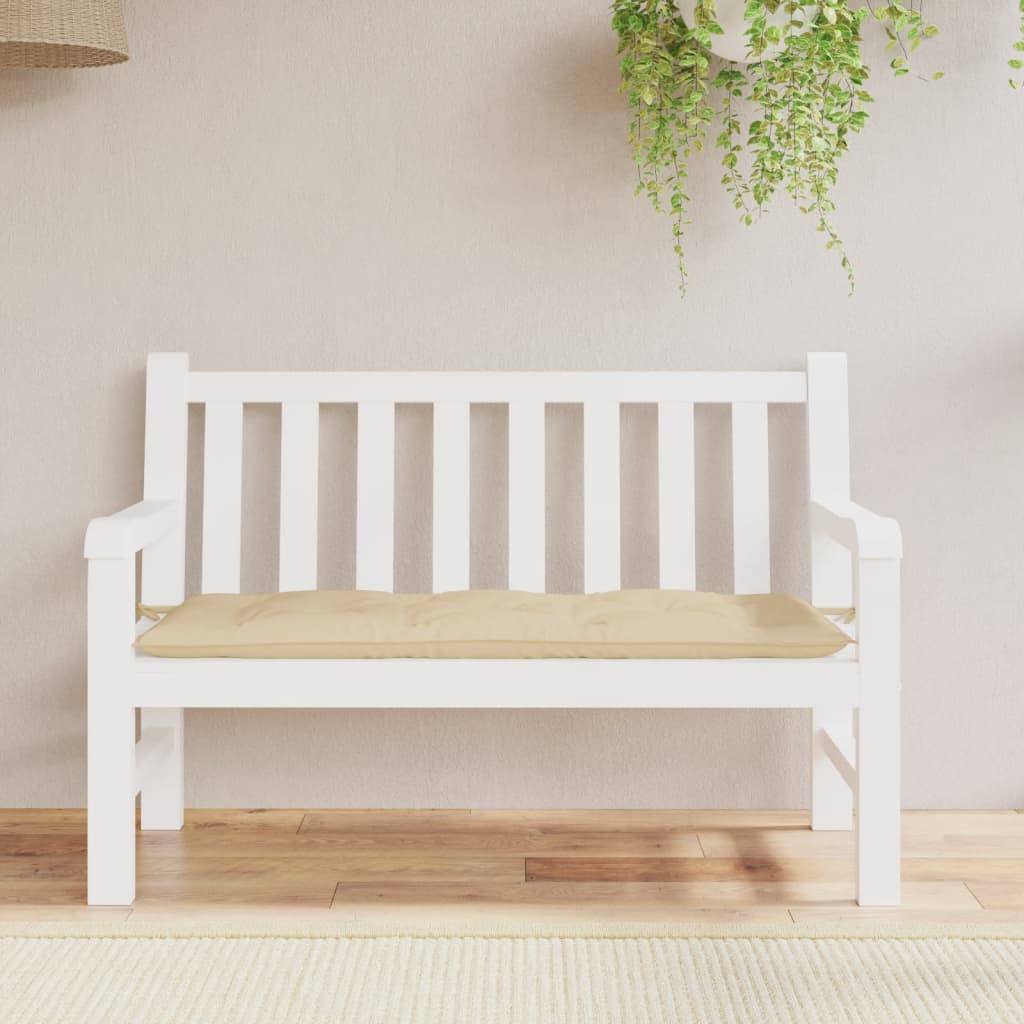 Vidaxl Garden Bench Pushion 120x50x7 cm Oxford Stof beige