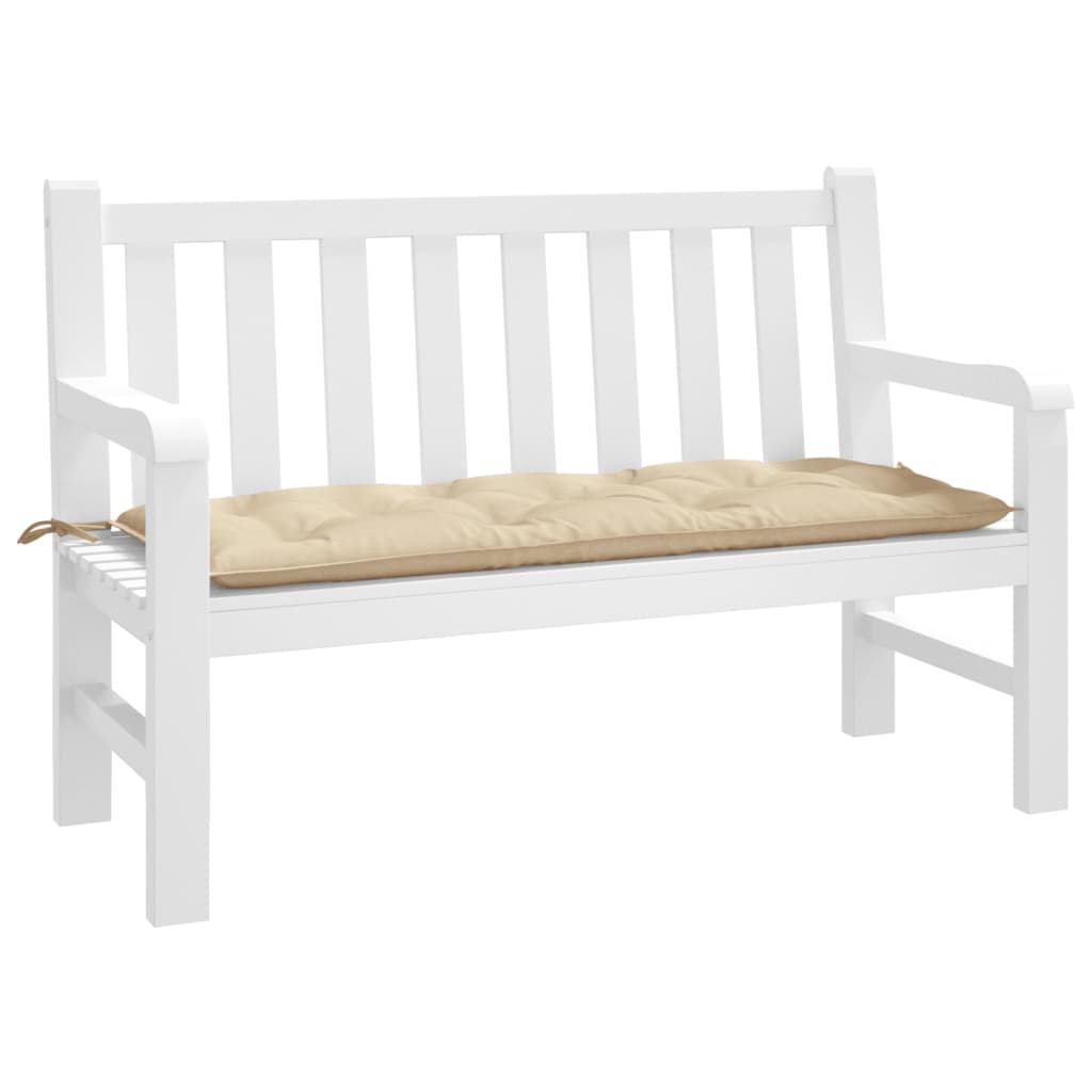 Vidaxl Garden Bench Pushion 120x50x7 cm Oxford Stof beige