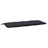 Vidaxl Garden Banch Cushion Checker Pattern 120x50x7 cm tessuto nero