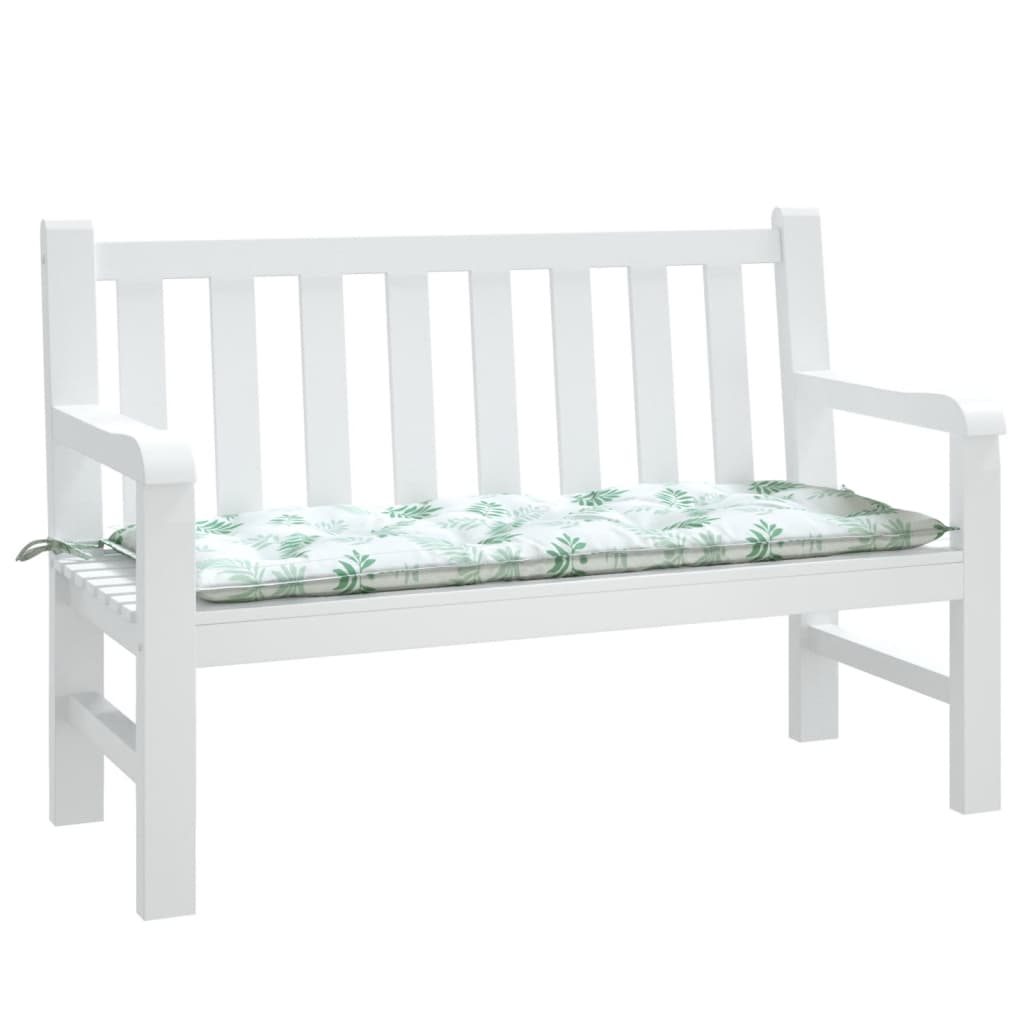 Vidaxl Garden Bench Cushion Leaf Mönster 120x50x7 cm Tyg