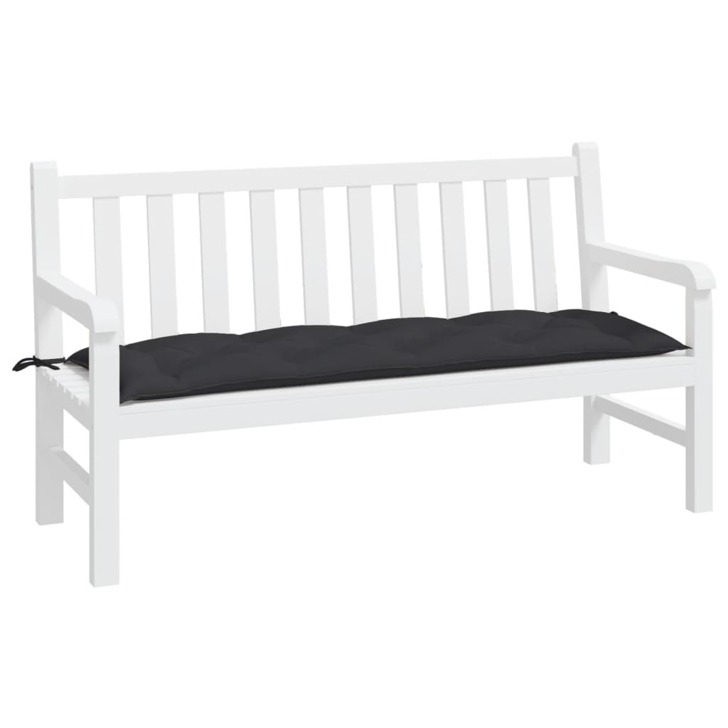 Vidaxl jardin banc coussin 150x50x7 cm tissu oxford noir