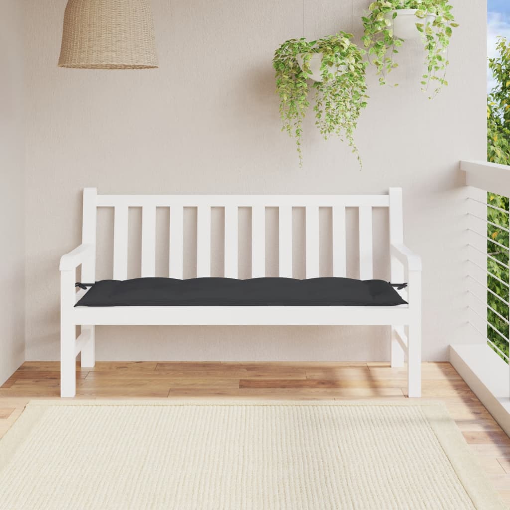 Vidaxl jardin banc coussin 150x50x7 cm tissu oxford noir