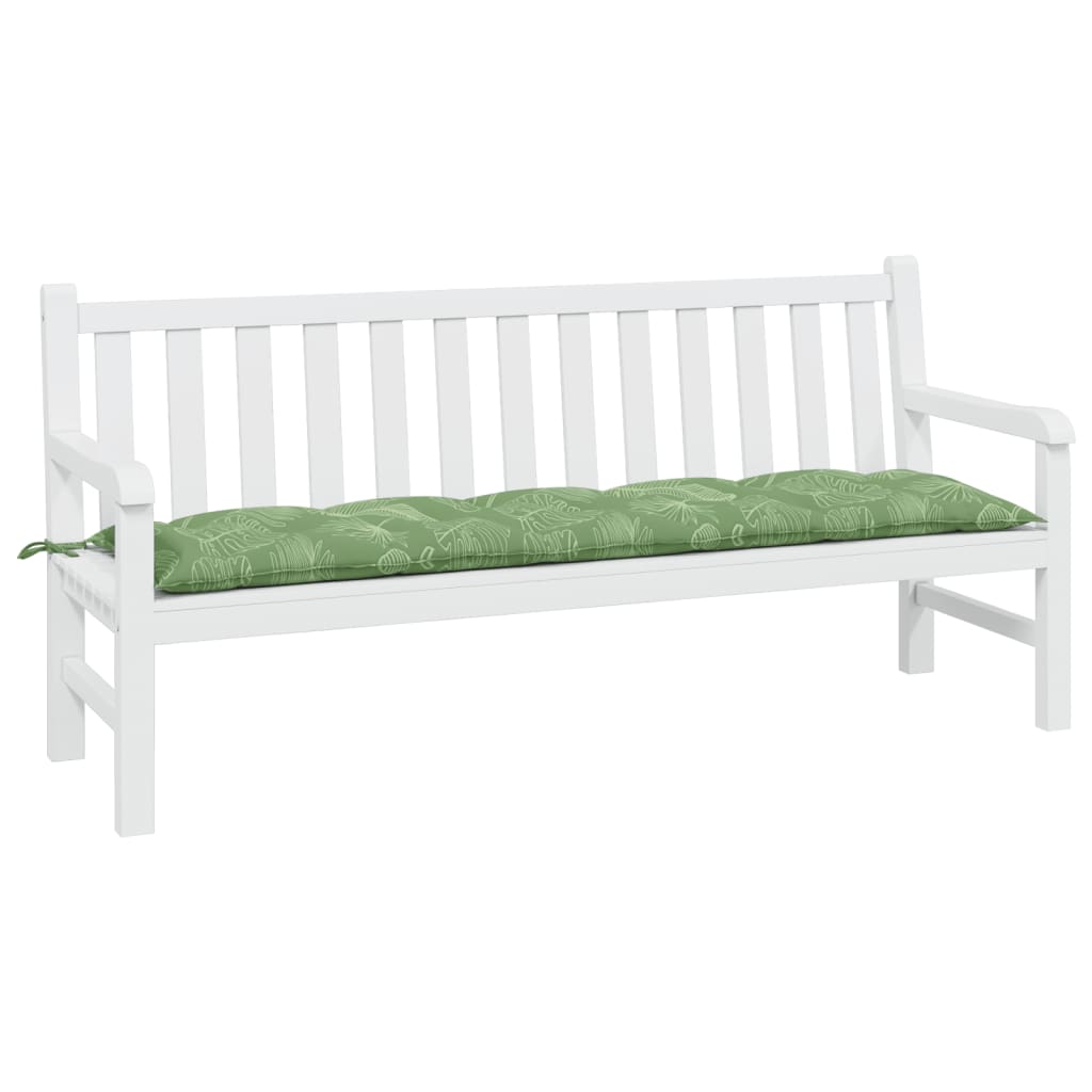 Vidaxl Garden Bench Poduszka 180x50x7 CM Oxford Tkanina Wzór liści